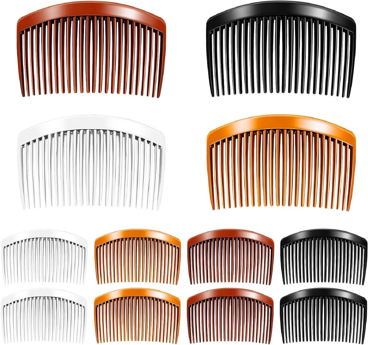 12 Stuks Franse Haar Kam voor Styling - Plastic Decoratieve Kammetjes met Tanden voor Fijn Haar en Accessoires voor Vrouwen