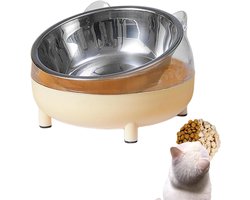 Raised Cat Litter Box, Anti Vomiting, Hells, Cat Ear Raised Cat Litter Box with 4 Legs, Stainless Steel Pet Feeder for Flat Face Cats and Small Dogs, Pacienjo