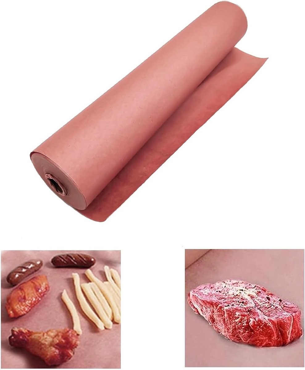 Roze Butcher Paper voor Grillen, BBQ en Roken van Vlees en Vis - Perfect voor Juicy Koken (42cm × 15m rol)