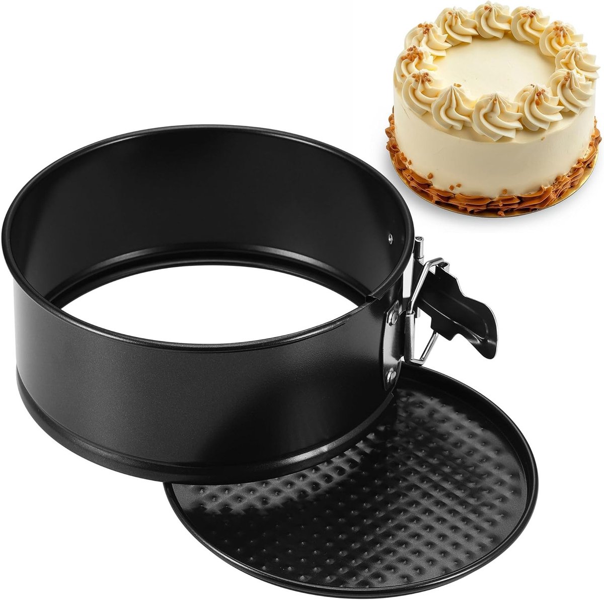 Springvorm Pan 16 cm - Ronde Anti-aanbak Bakvorm voor Kleine Taarten en Gebak met Vlakke Bodem, Ideaal voor Bakken en Taartdecoratie