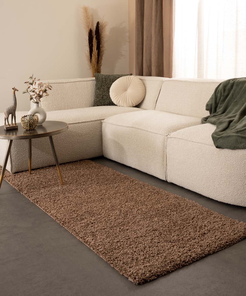 Hoogpolige loper - Shaggy Trend mokka 80x300