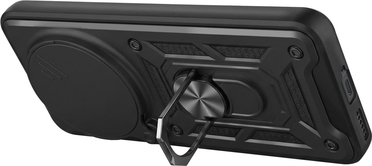 Mayaxess, Ringhoesje voor Honor Magic 8 Pro met Schuifbare Camerabescherming Schokbestendig, Zwart