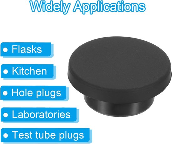 PATIKIL 25 mm diameter rubberen gatpluggen, 6 stuks siliconen rubber ronde gatstoppers voor 24 mm gat, zwart — afbeelding 5