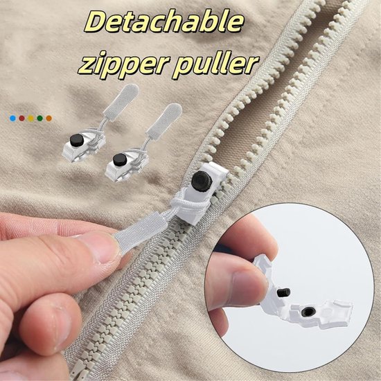 Ritssluiting reparatieset - Rits vervanger fixkit - Kleding repareren - Onzichtbaar ontwerp - 3 maten - Wit — afbeelding 2