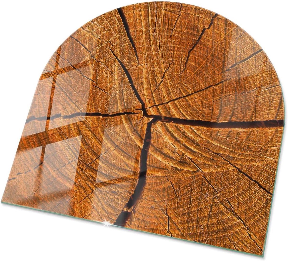 Haardbeschermer Glas - Vloerplaat Kachel - Vloer Beschermen - Hittebestendig Krasvrij - 100x100 cm - Oranje