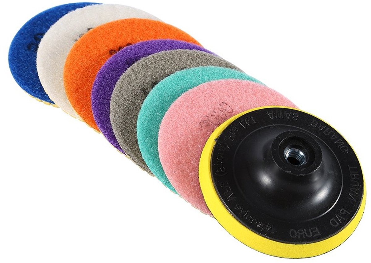 Wet & Dry Polijstpads Set - Voor Beton, Travertijn, Graniet, Marmer - 50 tot 3000 Grit