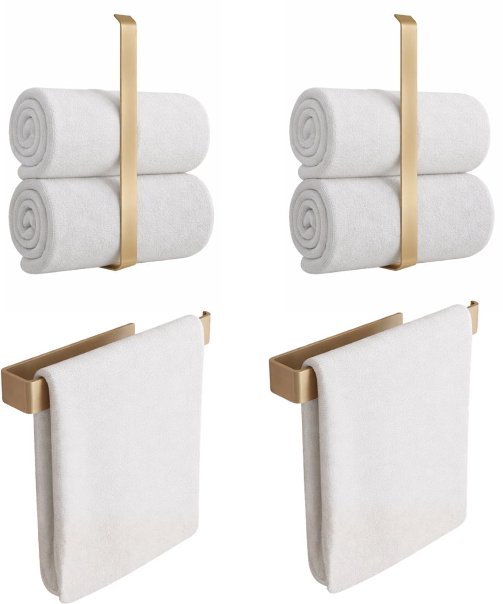 Anwicar Handdoekenrek Zonder Boren Set 2 - Breedte 30 cm - Towel Holder - Goud 30x20x5 cm