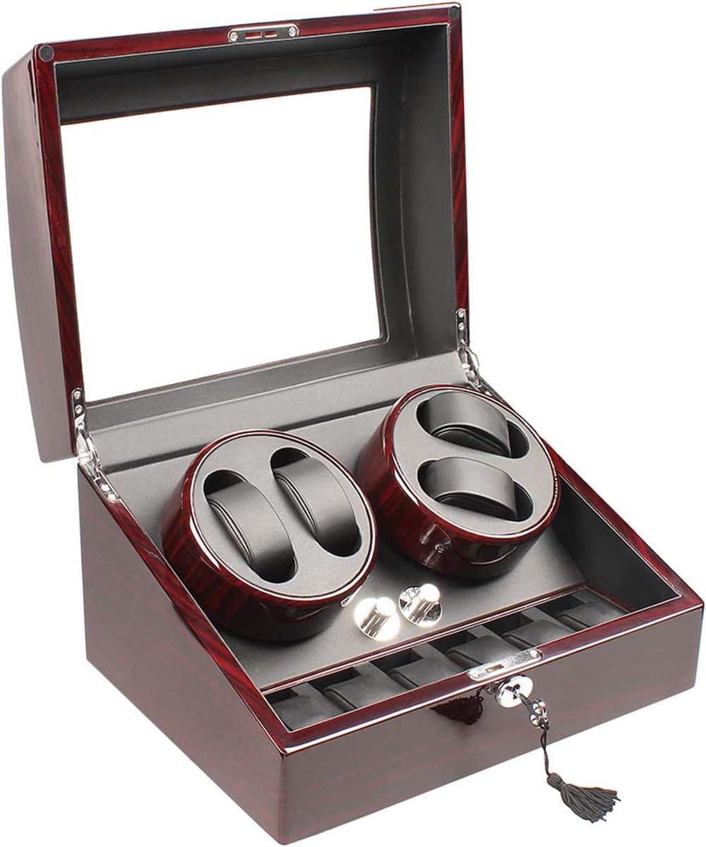 Automatische Uhrenbeweger - Uhrenaufzug Uhrenbox - Uhren Aufziehen - Leiser Motor - Für 8 Uhren - Zwart