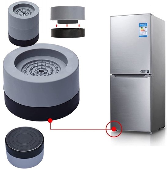 Merkloos Serie - Antivibrerende Matten - 4 Stuks - Voor Wasmachine en Vaatwasser - Grijs — afbeelding 2