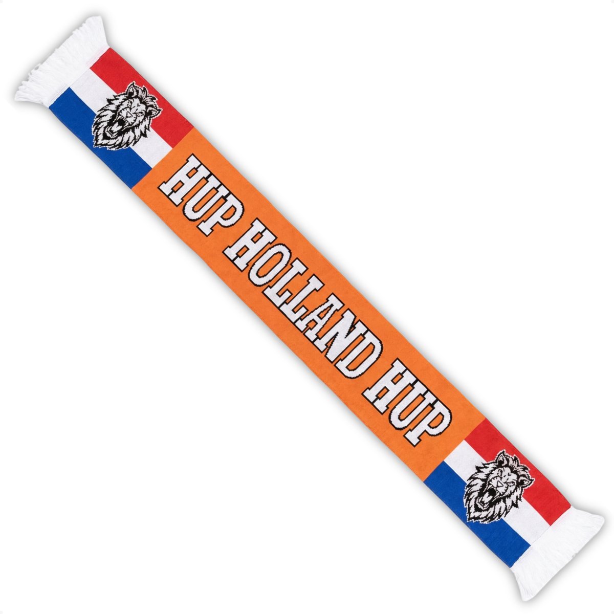 Oranje sjaal WK voetbal 2026 - Dubbelzijdig geweven - 145 x 17 cm - Hup Holland Hup