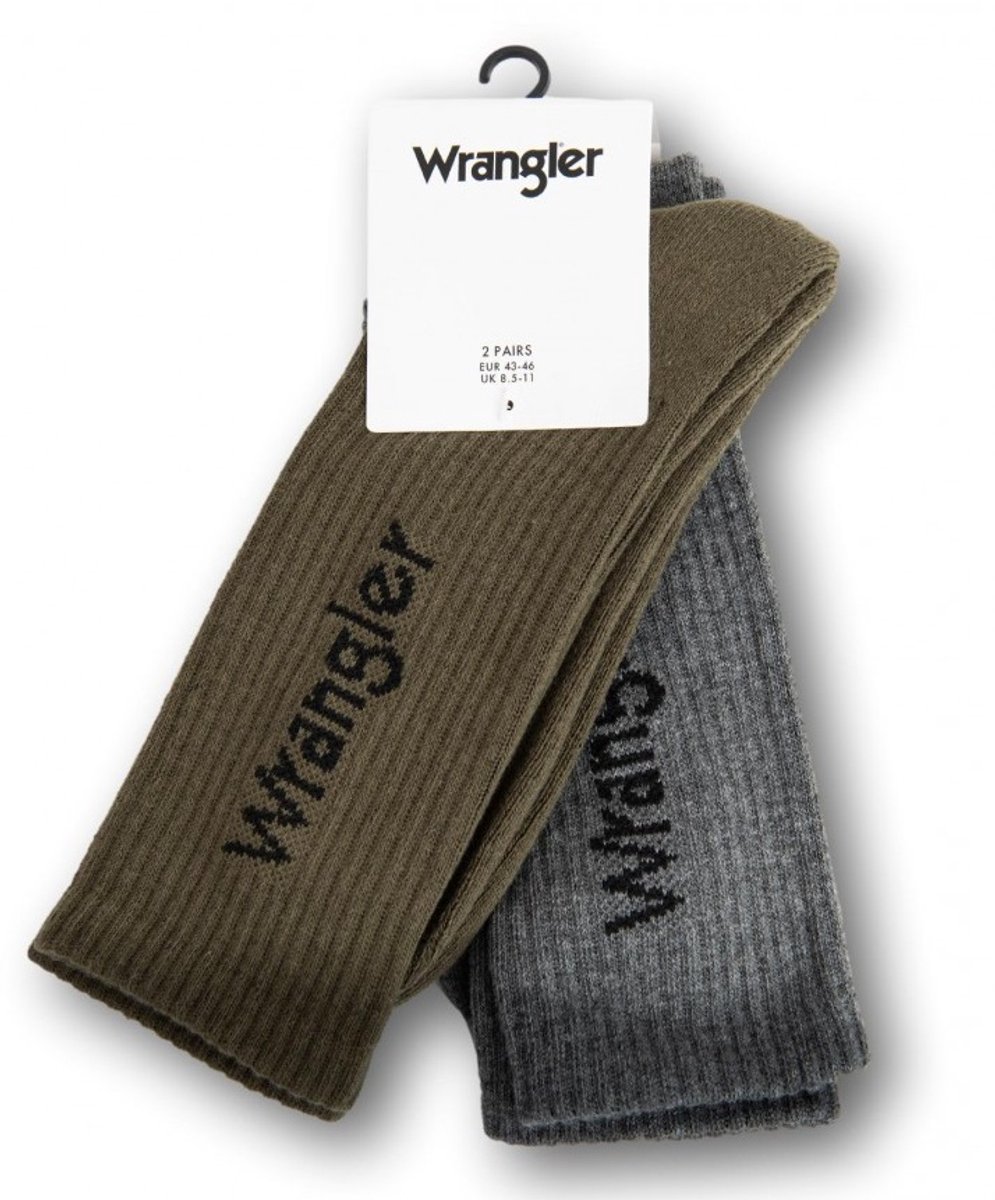 Wrangler Socks 2 pack & W0P414X1X 43-46 Grijs