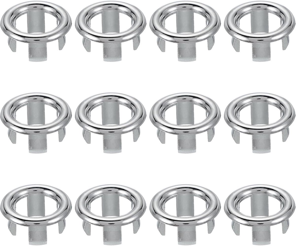 Sink Overflow Ring - 12 Pcs - Bathroom Sink Drain Cover - Round Cap voor Badkamer en Keuken