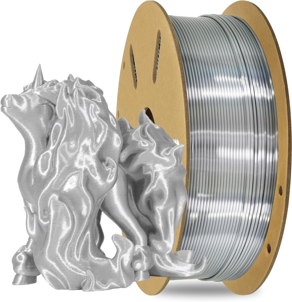PLA Filament - 3D Printmateriaal - 3D Printen - Zijdeglans Afwerking - 1 kg - Zilver