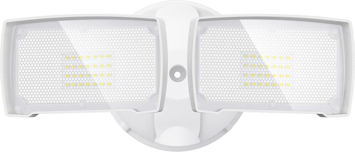 LED Buitenlamp - Veiligheidslamp - Terras Verlichten - Dubbele Verstelbare Kop - 28 Watt - Wit