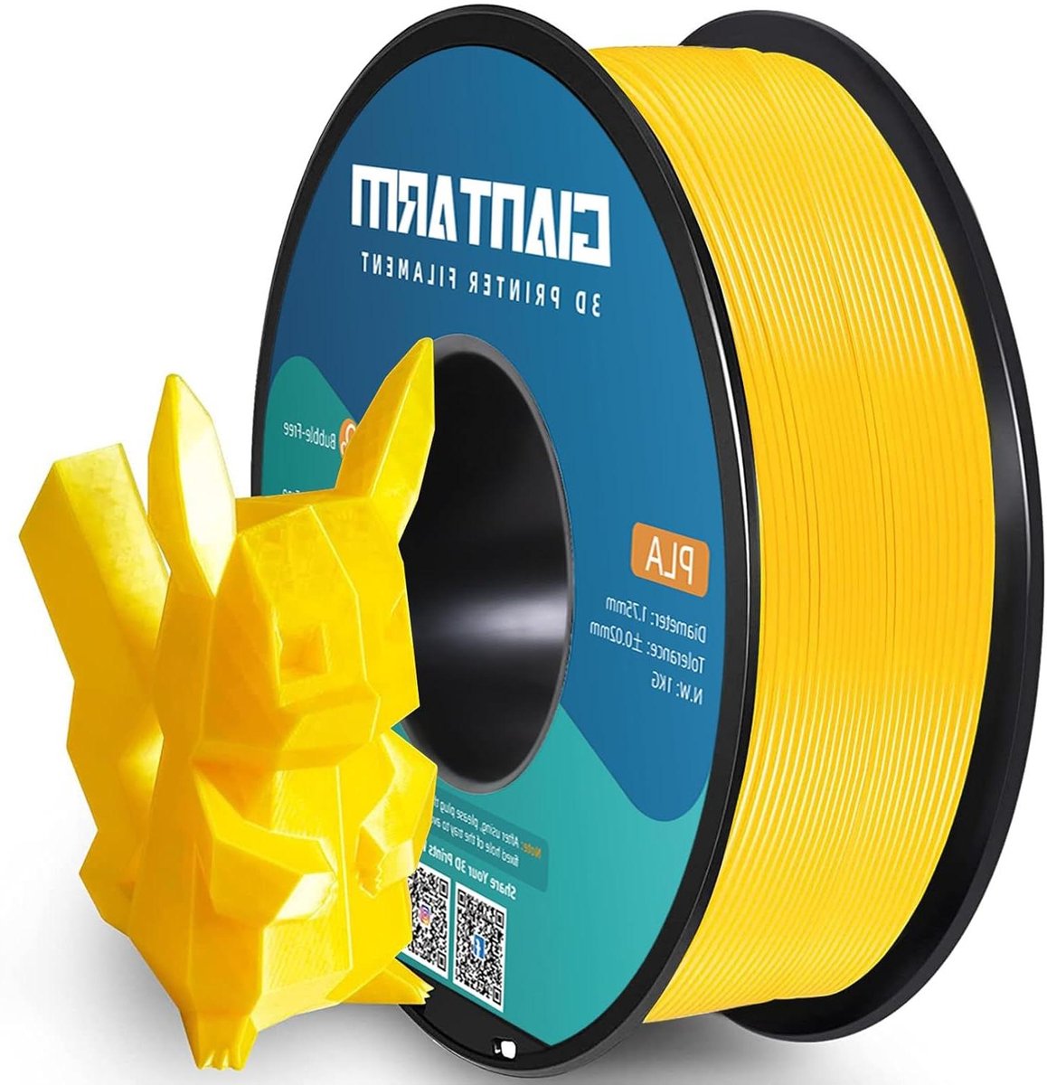PLA Filament - 3D Printmateriaal - 3D Printen - Precieze Diametercontrole - 1.75 mm - Geel