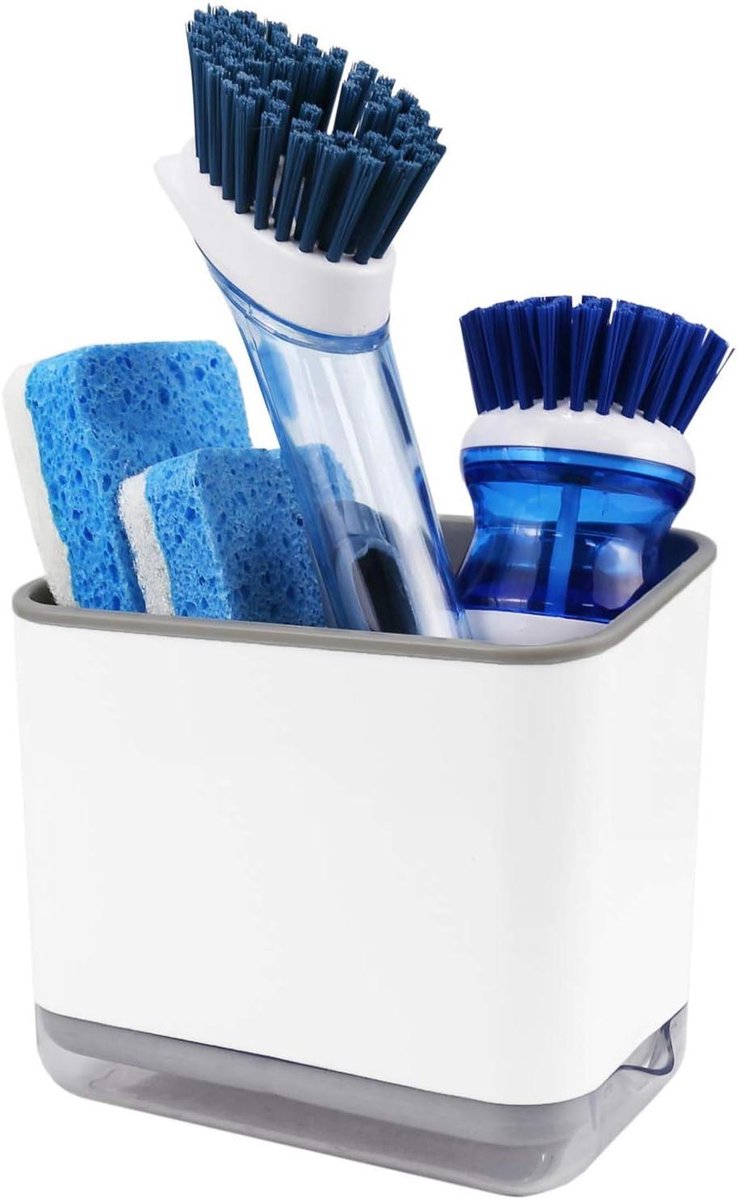 Spoelbak Organizer - Spons Houder - Keuken Opruimen - Perforated Bodem - Compact Design - Blauw