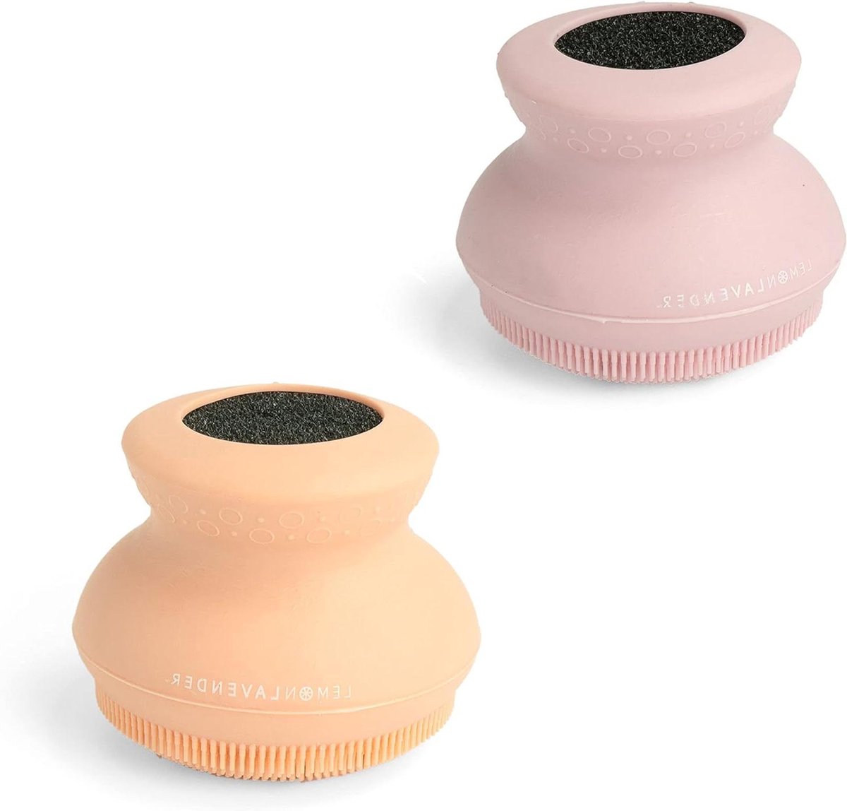 Siliconen Borstel Scrubber - Lichaamsborstel Douche - Huid Reinigen - Zacht & Hygiënisch - Set van 2 - Roze & Oranje