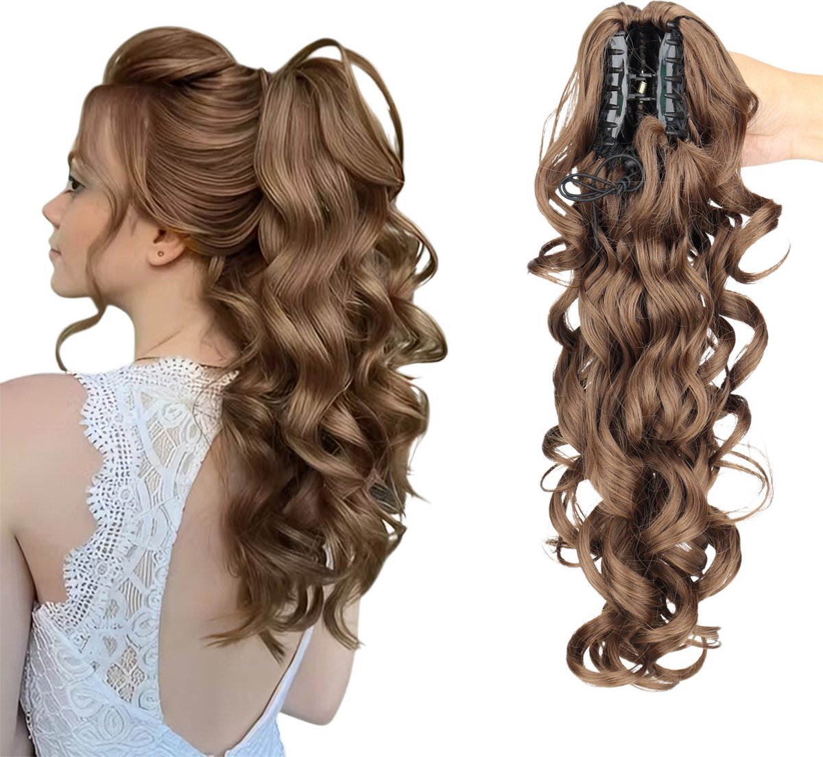Topmelon Clip In Hairextensions - Ponytail Extensions - Extensions clips- Brazilian Paardenstaart Extension - Haarverlenging - Haarstuk - 40cm
