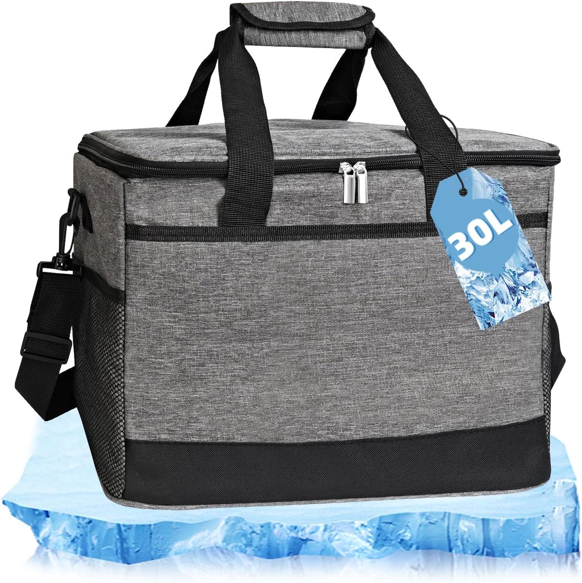 30L Portable Cooler Bag - Foldable Large Picnic Bag - Thermal Bag voor Shopping - Car - Office - Camping - Outdoor - Travel - Food Transportation - Family - Beach - Grilling