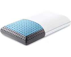 Traagschuim Kussen - Neksteun Kussen - Comfortabel Slapen - Continue Temperatuurregeling - Queen - Koolstof