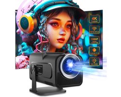 One Zisa - HY300 Mini - Beamer - Projector Beamer - Mini Meamer - 1920x1080dpi - Automatische focus - met WiFi - Android 11 - Zwart