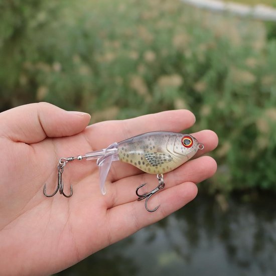 Whopper Plopper Vissen Lokken - Top Water Aas - Vissen Vangen - Ploppend Geluid Staart - 3.74 inch - C-3 — afbeelding 2