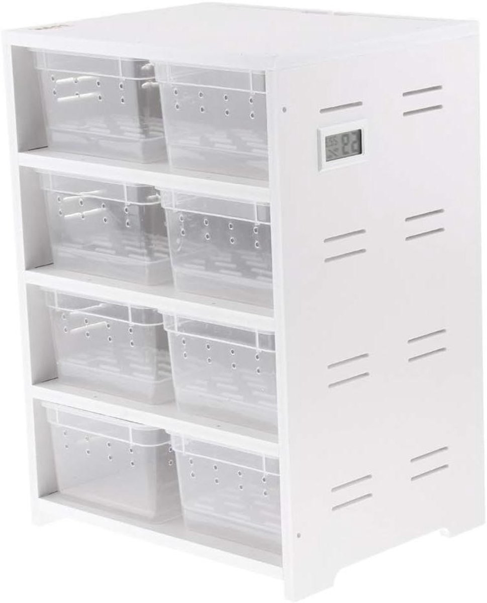 Reptielen Kweekbox - Voederlade Terrarium - Reptielen Houden - Ventilatiegaten Zijkant - 363 cm - Wit