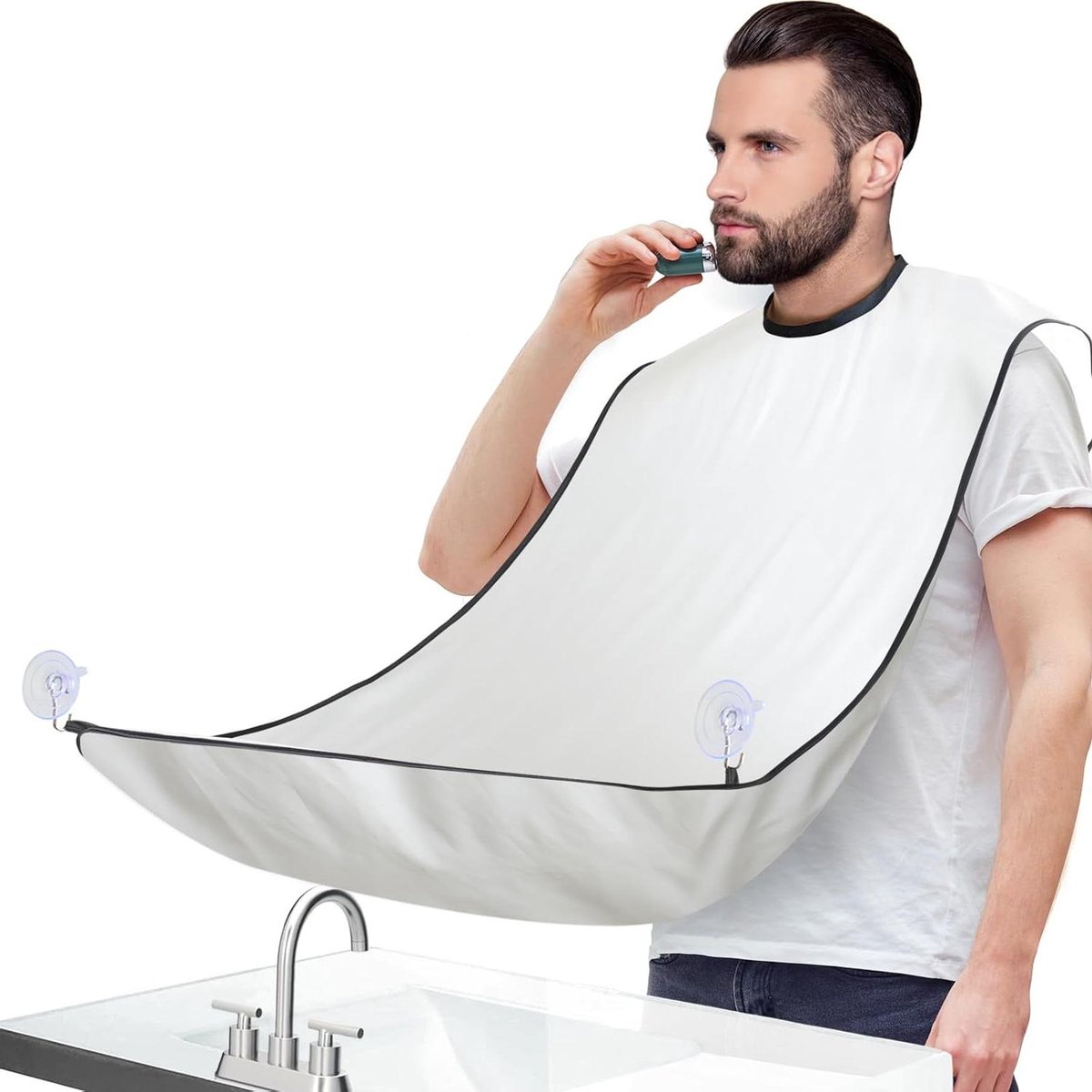 Baard Slabbetje - Baard Haarvanger - Baard Trimmen - Verstelbare Sluiting - N.v.t. - Zwart