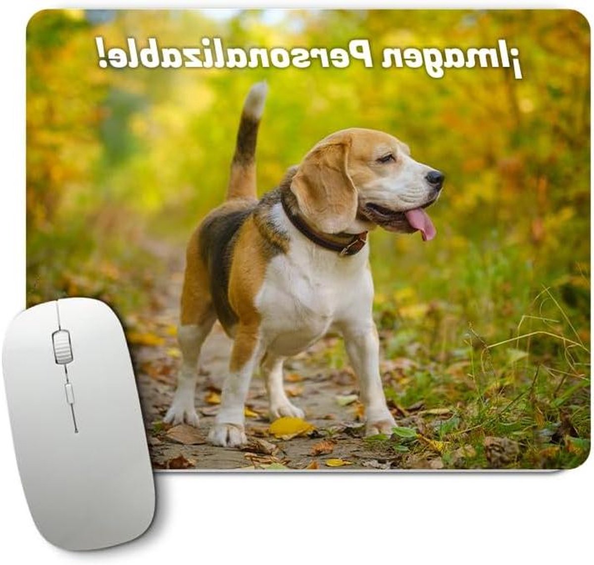 Muismat Hondenprint - Computer Accessoire - Bureau Decoratie - Gepersonaliseerd Ontwerp - 30 x 25 cm - Vingerafdruk Hond
