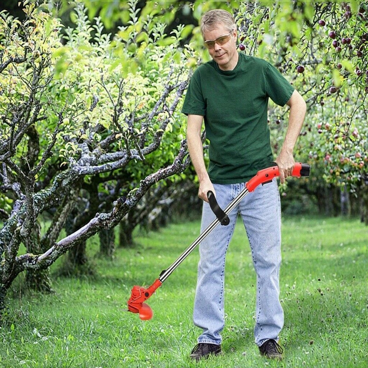 Accu Grasmaaier - Onkruidtrimmer - 650W & 12V 3000mAh - 90-120cm Telescopisch - 3 Messen - Voor Tuin & Gazon - Met Complete accessoires – foto 3