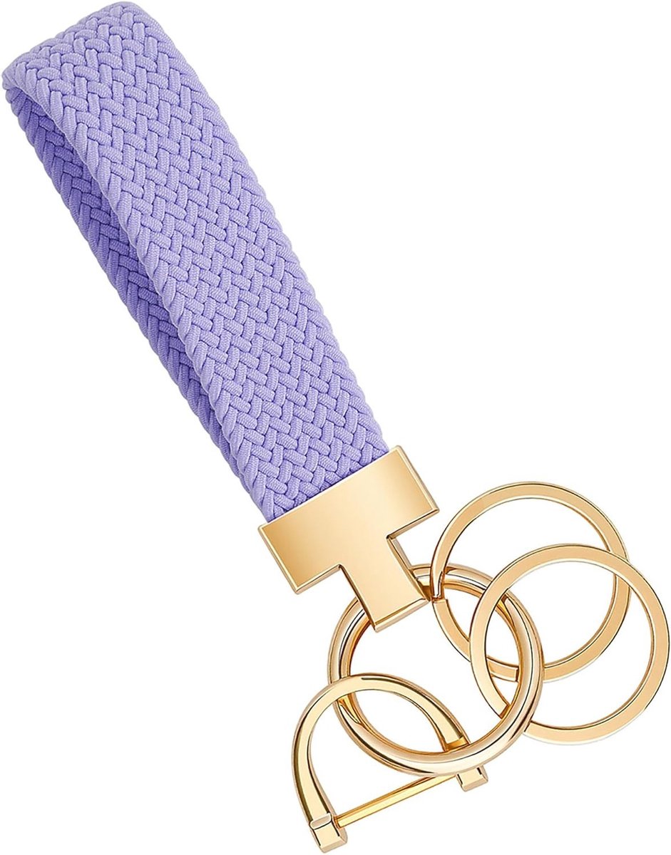 Macrame sleutelhanger voor auto, elastische sleutelhanger voor dames, trendy lanyard en accessoires