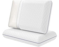 Traagschuim Kussen - Neksteunkussen Hoofdkussen - Goede Nachtrust - Ergonomisch Design - 60x36cm - Grijs