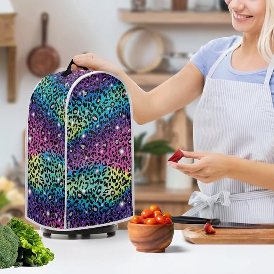 Blender Stofkap - Keukenapparaat Cover - Apparaat Beschermen - Vingerafdruk Bescherming - 9.4"Lx7.2"Wx15.9"H - Regenboog Luipaard van Merkloos — afbeelding 2