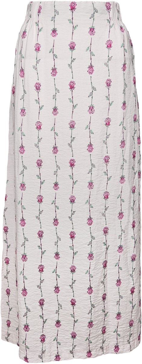 Zoen Woman - Gwen Skirt - Viscose rok maxi met split - rozen print bloemen - multi kleur roze - S
