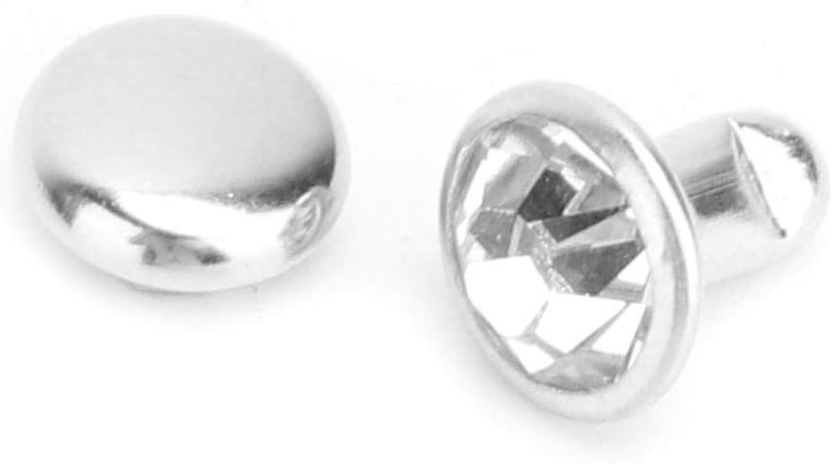 Hoogwaardige 7mm zilveren kristallen rivets en bouten voor tas- en riemdecoratie, perfect voor handgemaakte accessoires