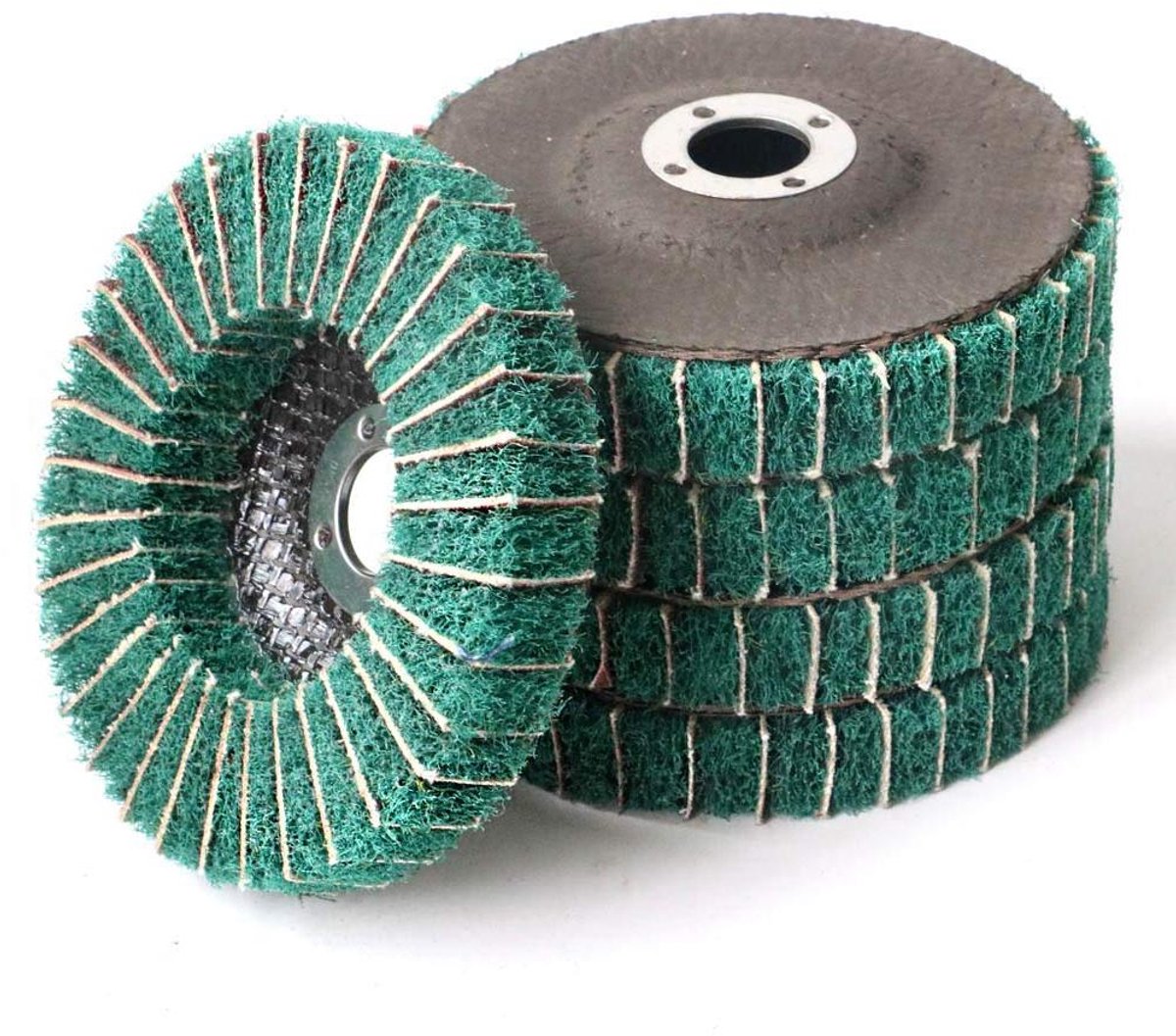 Nylon Fiber Schijven - Polijstschijven Slijpschijven - Metaal Bewerken - Hoge Slijp Efficiency - 45 x 7/8 inch - Groen