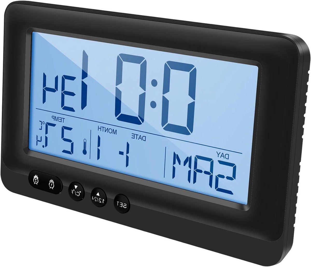 Digitale Wekker - Elektronische Klok LCD - Wakker Worden - HD Groot Scherm - 14.3 x 8.7 x 3 cm