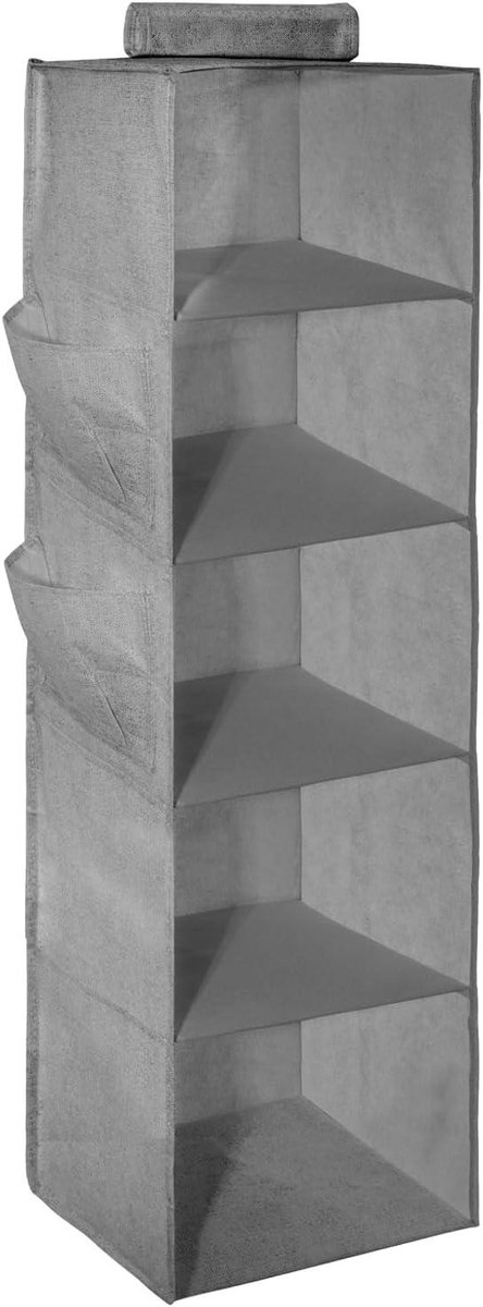 Hangende Kastplanken - Kast Organizer - Kleding Opbergen - Stevige MDF Bodem - 5 Lagen - Grijs