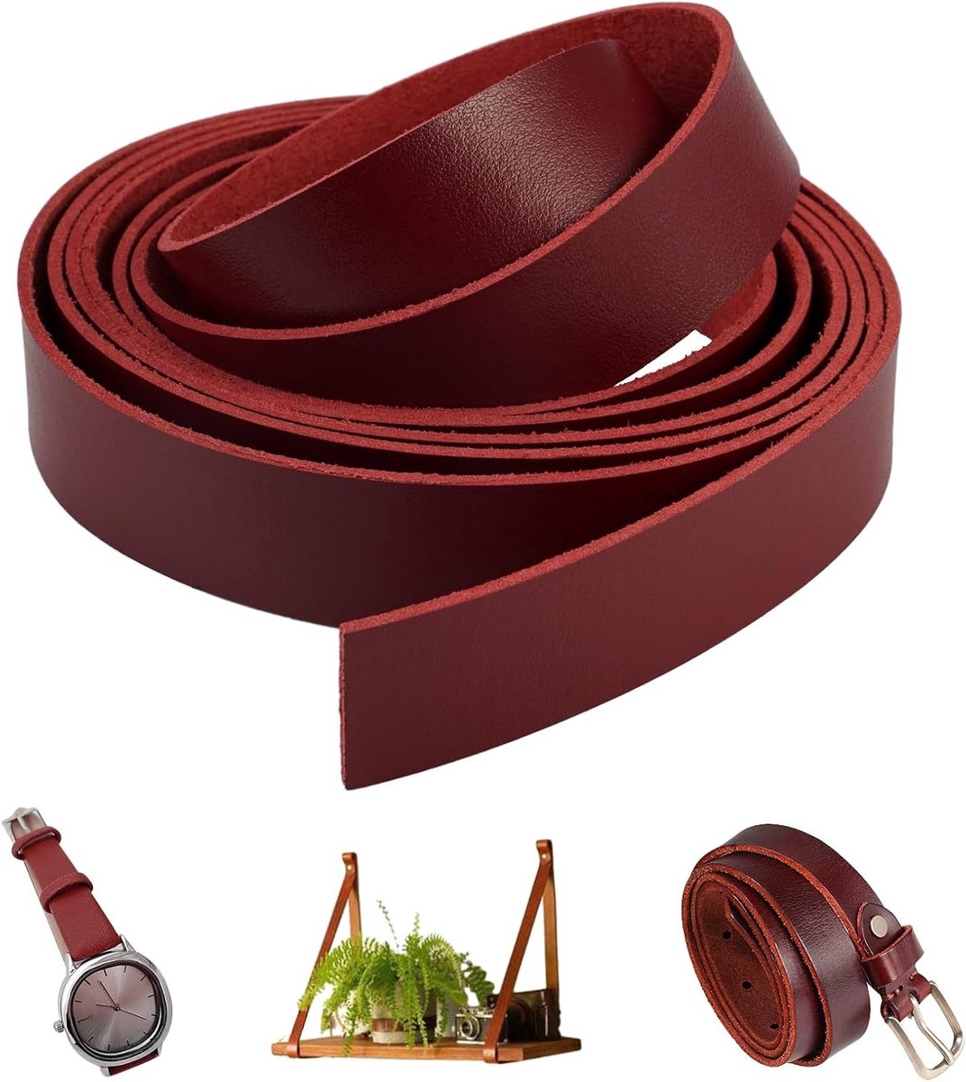 Leren Band van 2 cm X 2 m voor DIY Projecten, Brede Leren Strips voor Riemen, Horlogebanden en Huisdierlijnen