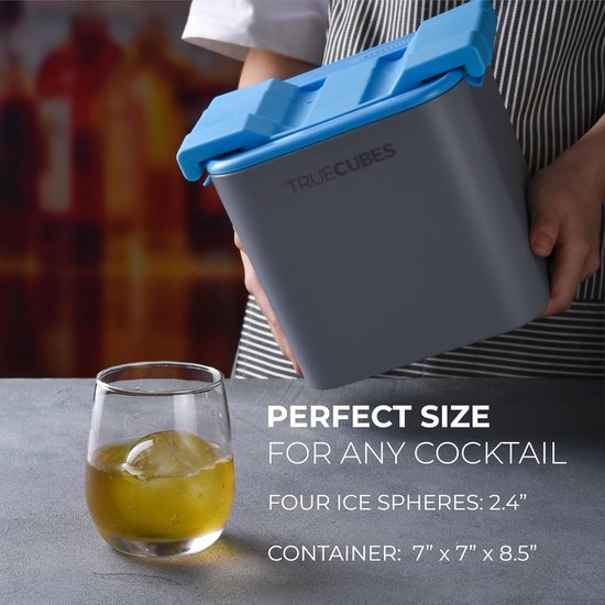 Crystal Clear Ice Globe Maker - 4 Large Clear Ice Balls for Cocktails, Drinks & Whisky - BPA Free Silicone Balls for Bulbs - Whisky Gifts for Men — afbeelding 2