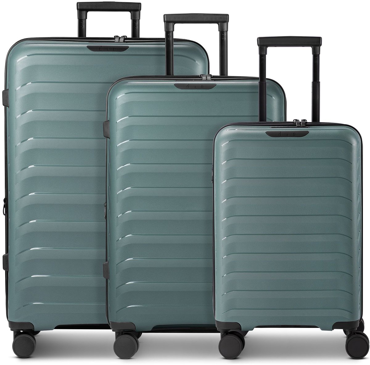 d & n Toronto 4 wielen Kofferset 3-delig met uitbreidingsplooi - Harde bagage - TSA slot - teal blue