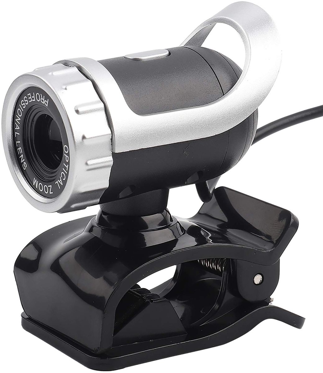Vt products - HD-Webcam - USB 2.0 Webcam - Draaibaar met Microfoon - Zilver - Videobellen Webcam - Geschikt voor Pc Mac Laptop