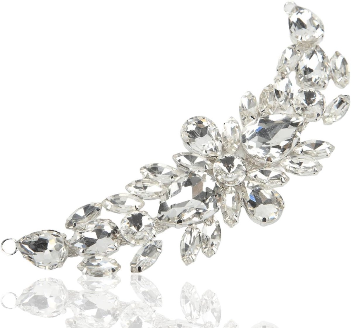 Elegante Sash Bruidsstoffen, DIY Kristalstoffen met Zilveren Rhinestones, Hotfix Applicaties voor Bruidsjurken en Accessoires