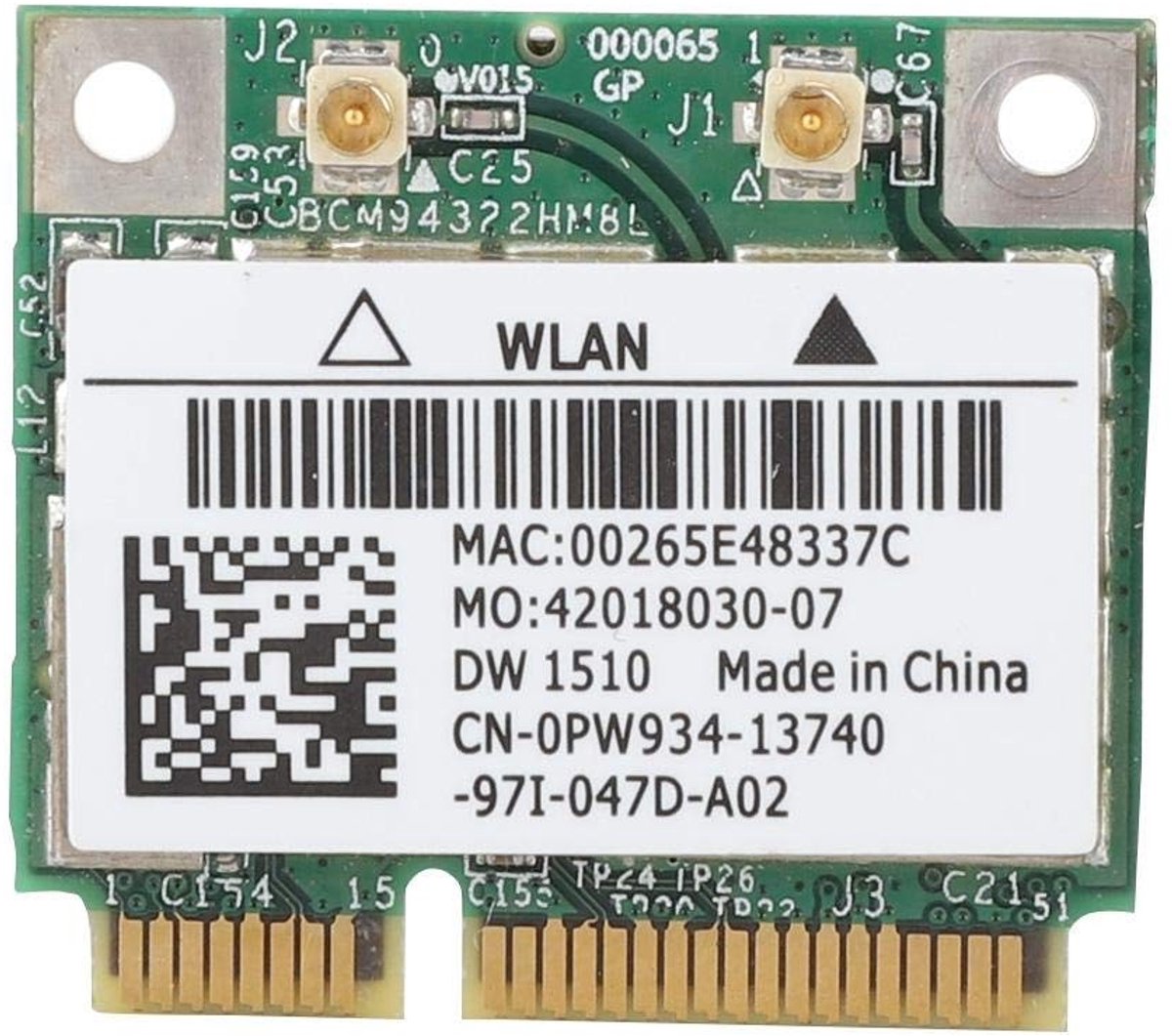 Store_7 - DW1510 BCM94322HM8L - Dual Band Wireless Netwerkkaart - 300Mbps - Mini PCI - Voor Laptops - Perfect voor Gaming en Streaming