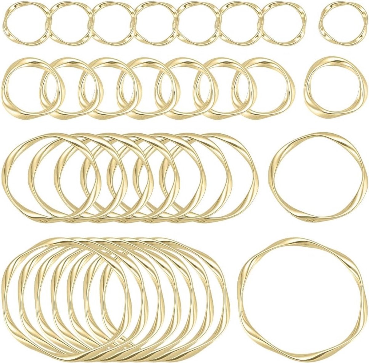 32 Stuks Diverse Maten Draaiverbinding Ringen van Metaal voor Sieraden, Oorbellen, Kettingen en Armbanden Maken