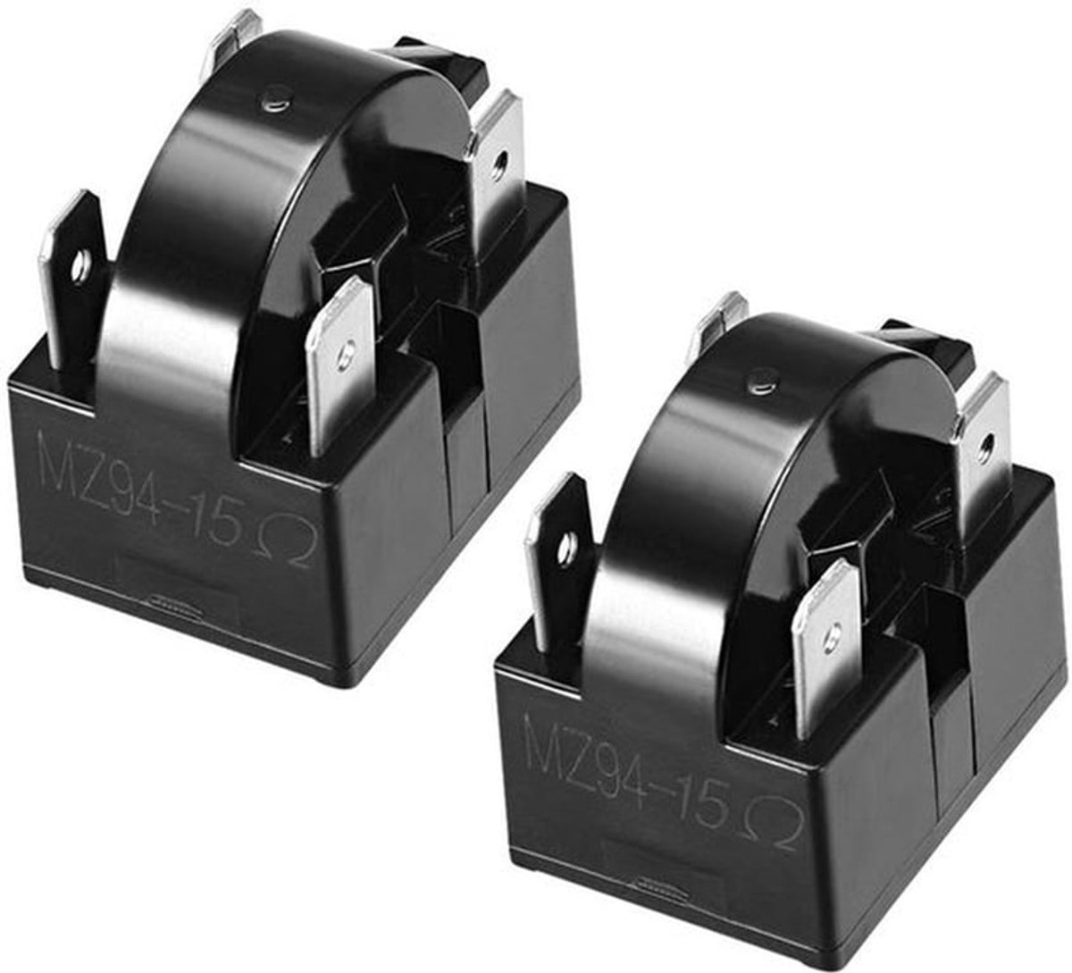 2 st. 15 Ohm 4 Pin koelkast PTC Starter Relais Startreleis plastic zwart