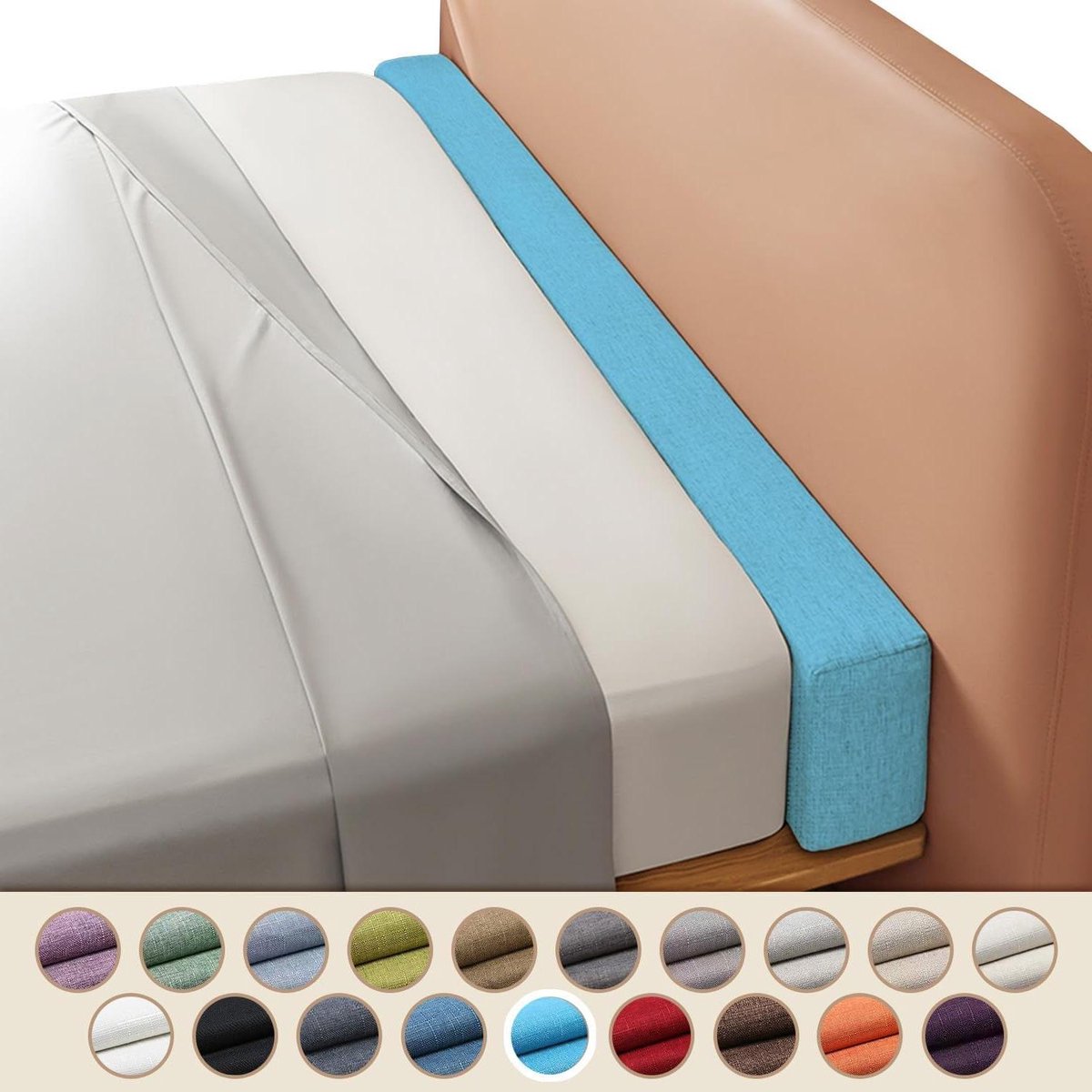 Bed Gap Filler - Matrasverlenger Kussen - Bed Ruimte Opvullen - Ademend Linnen Hoes - 200x8x20cm - Color 10