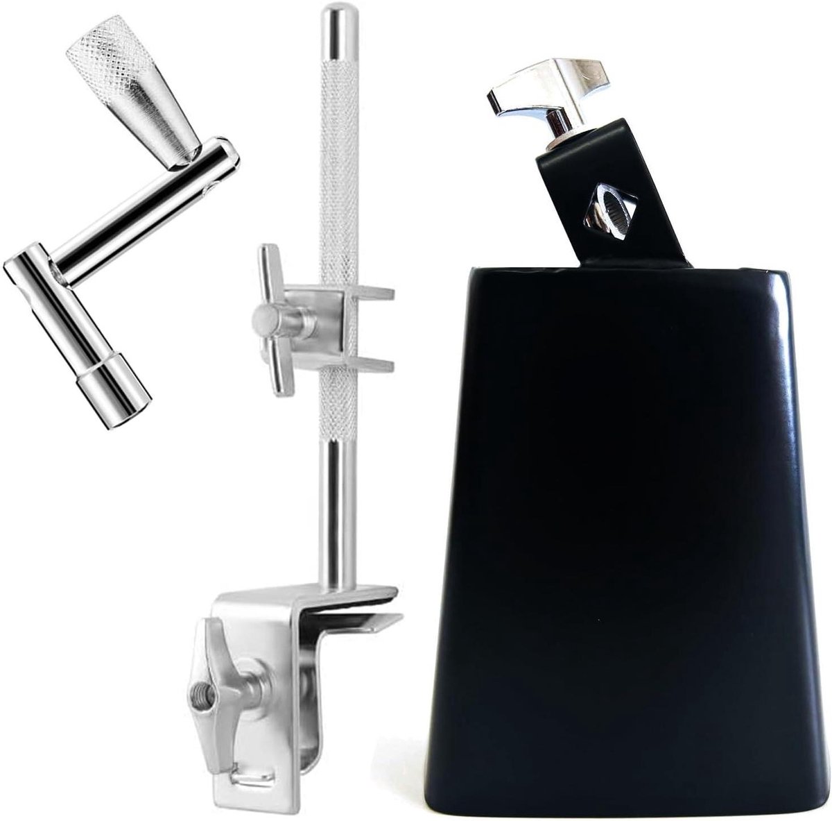 Cowbell Klem - Percussie Accessoire - Drum Setup - Verstelbare Mount - 6 Inch Cowbell - Zilver