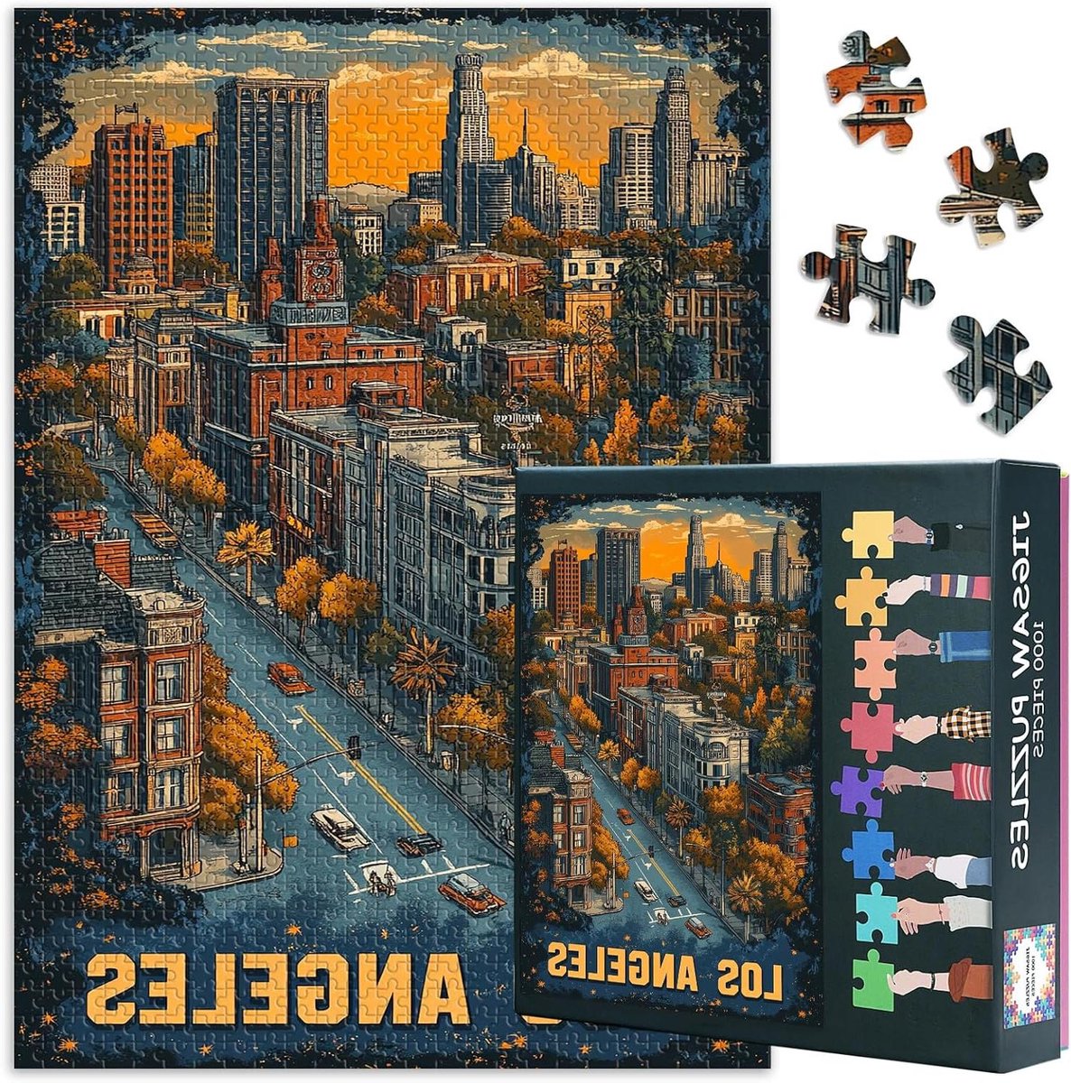 Puzzel 1000 stukjes - Legpuzzel Volwassenen - Ontspanning en Plezier - Inclusief A4 Poster - 70 x 50 cm - Stadsthema