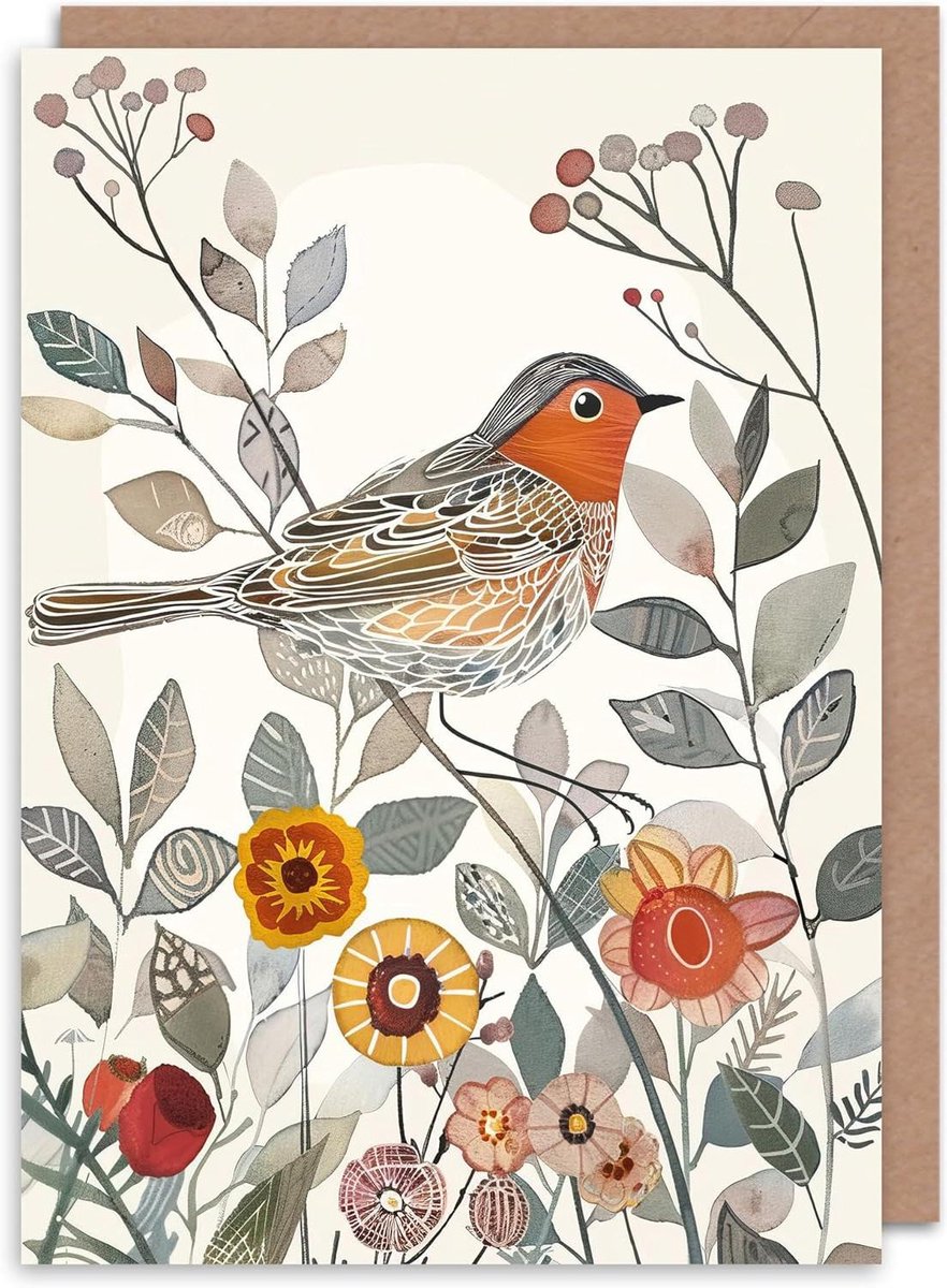 Wenskaart Vogel - Kaart Natuur - Persoonlijke Boodschap - Dikke Luxe Kunstpapier - 175 x 125 cm - Meerkleurig